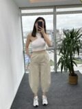 Taş Dikişli Gabardin Şalvar Pantolon