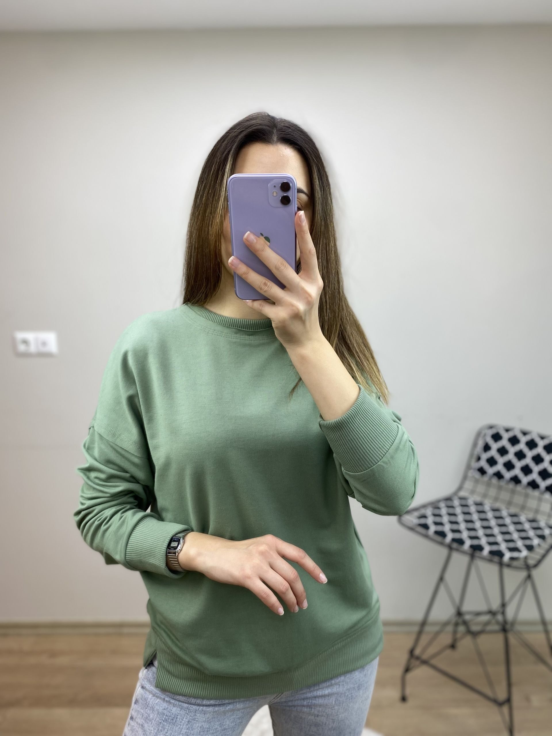 Mint Bisiklet Yaka Sweat