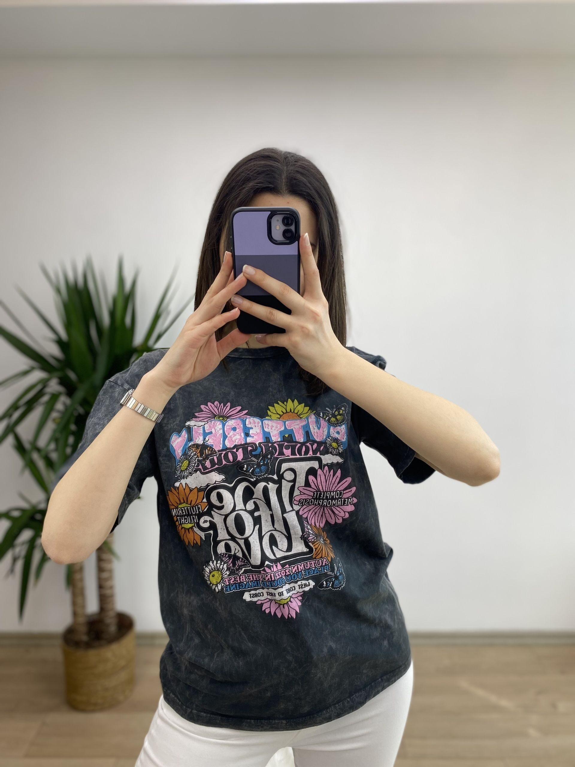 Kalp Eskitme Füme Tshirt - Görsel 3