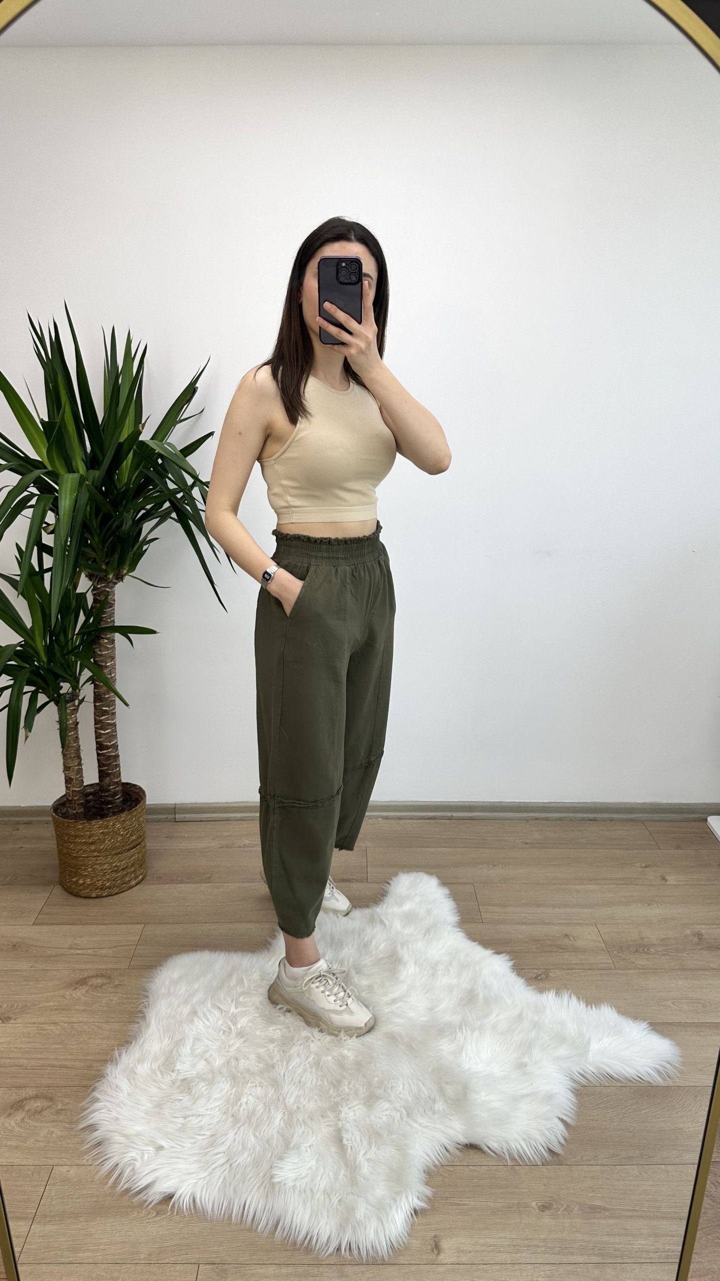 Yeşil Gabardin Şalvar Pantolon - Görsel 4