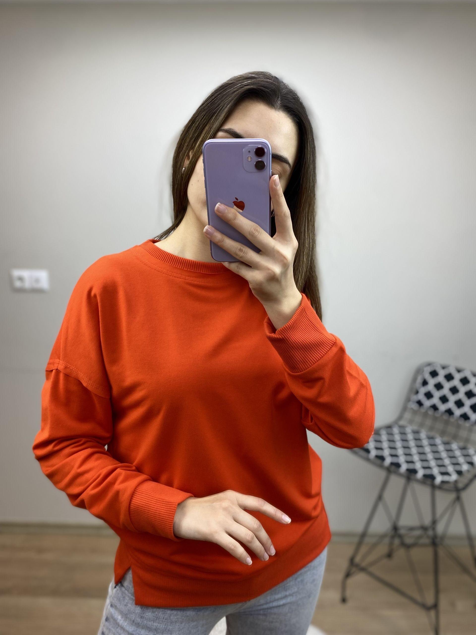 Nar Çiçeği Bisiklet Yaka Sweat - Görsel 2
