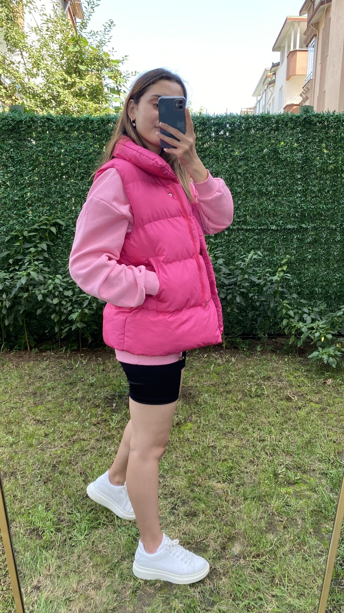Pembe Oversize Şişme Yelek - Görsel 5