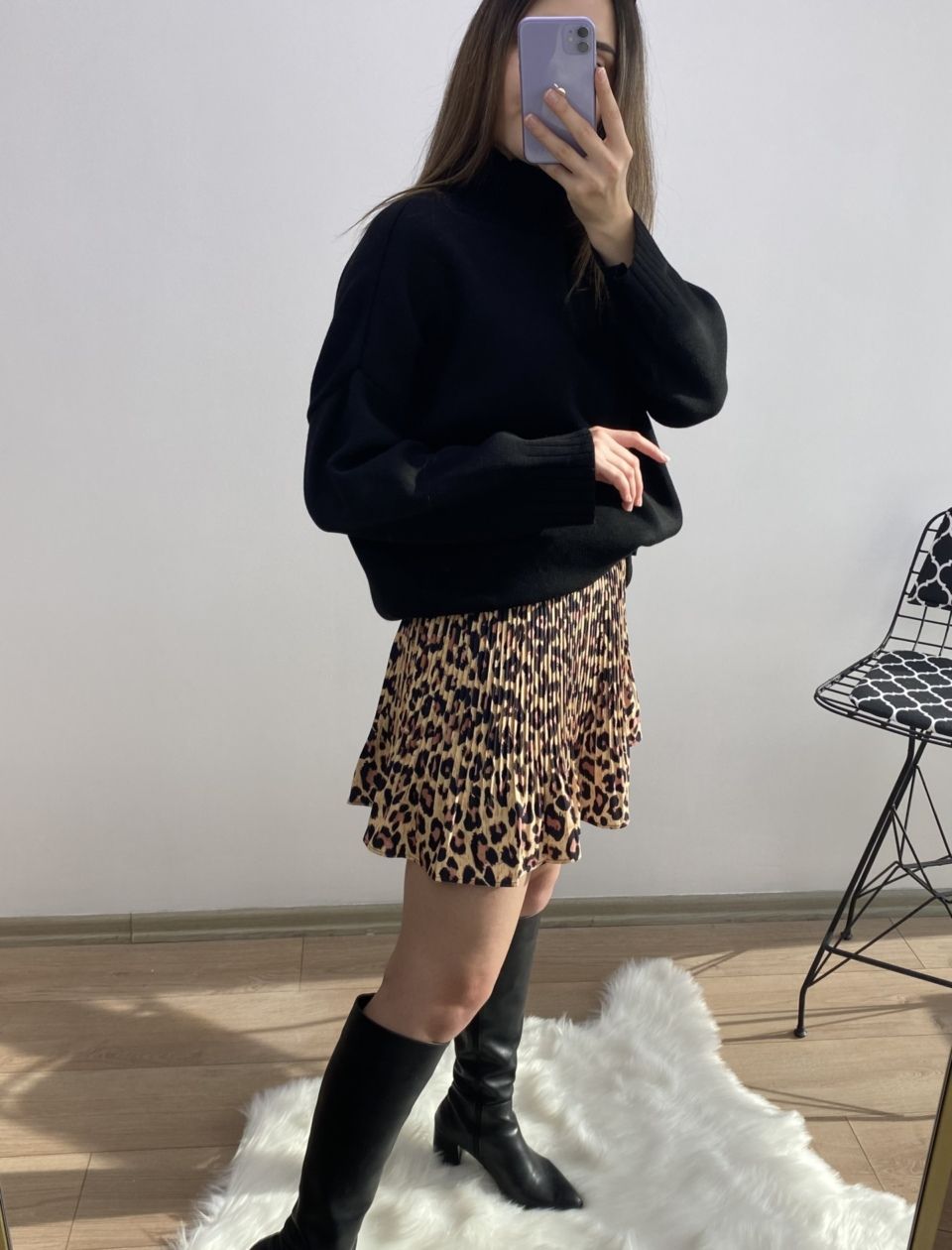 Leopar Desen Şortlu Etek - Görsel 3