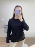 Siyah Bisiklet Yaka Sweat