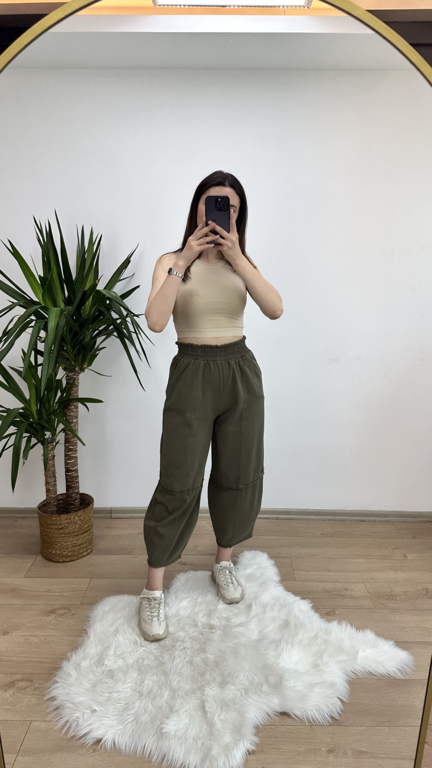 Yeşil Gabardin Şalvar Pantolon - Görsel 5