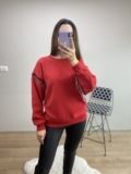 Kırmızı Zincirli Tasarım Sweat