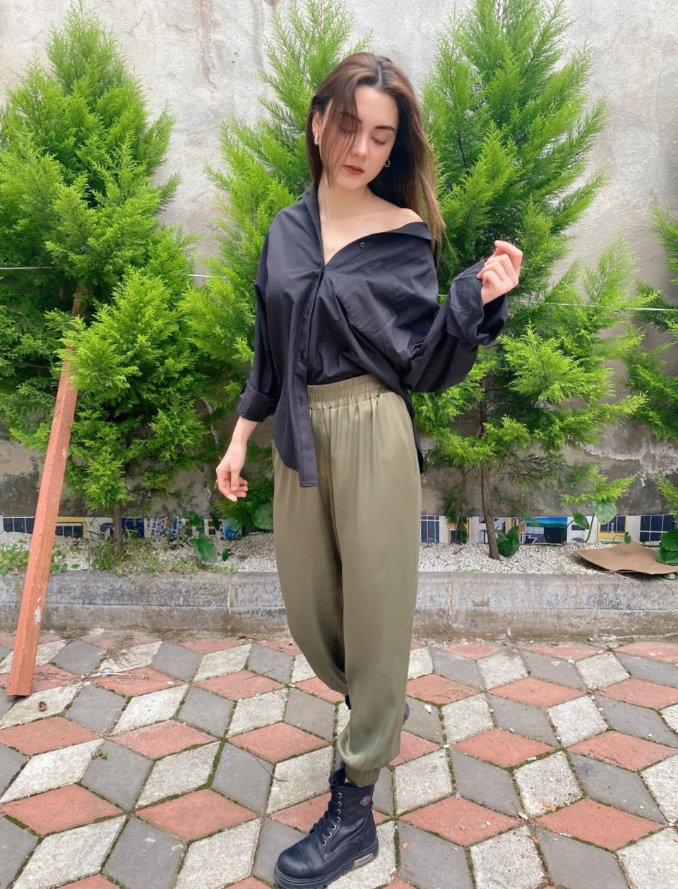 Yeşil Şalvar Pantolon - Görsel 2