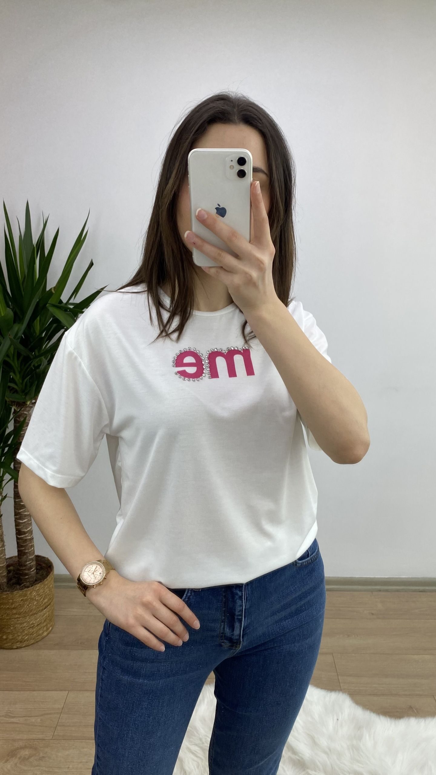 Fuşya “me” Baskılı Tshirt - Görsel 4