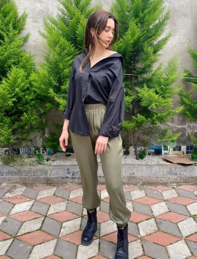 Yeşil Şalvar Pantolon