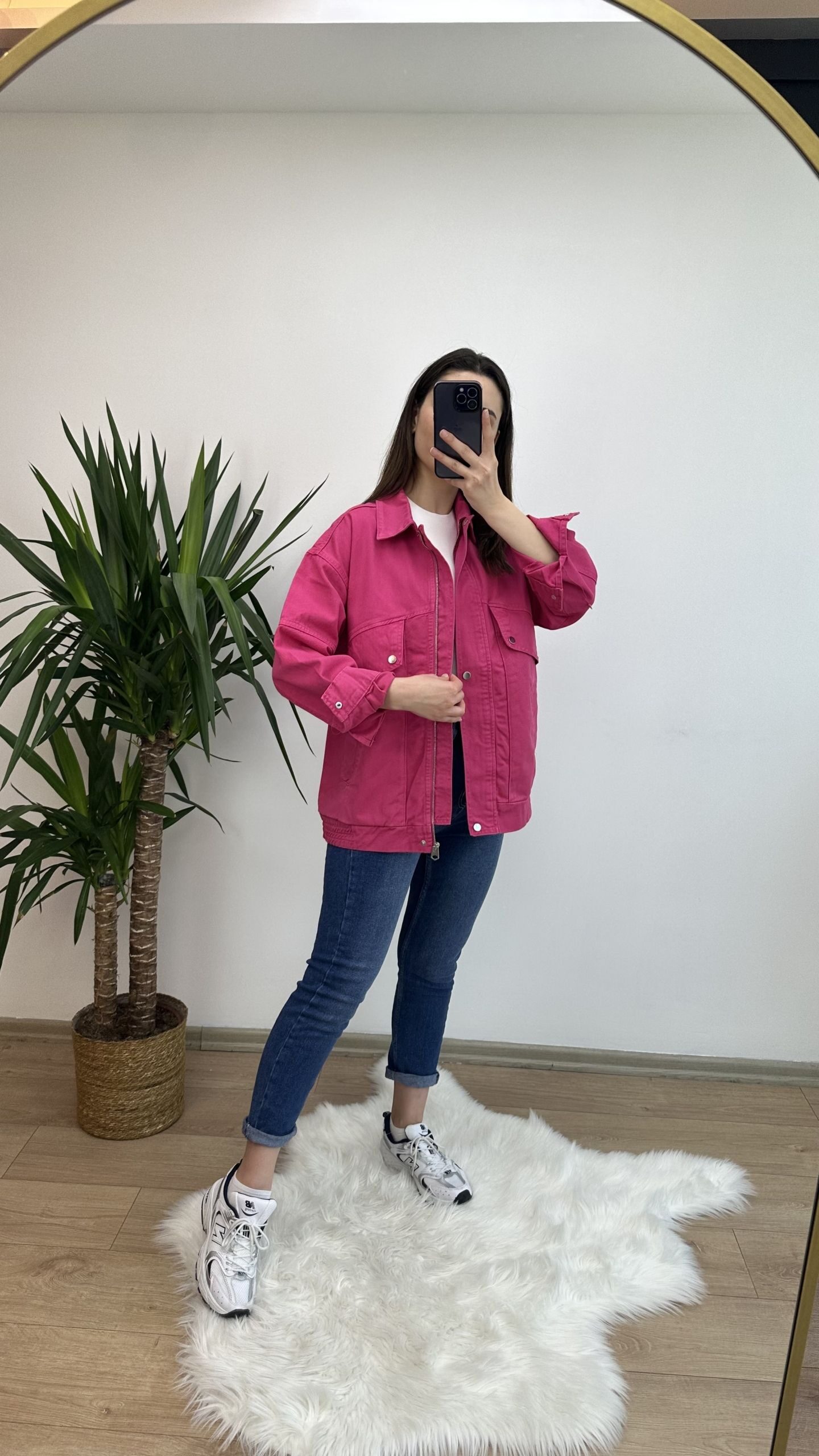 Pembe Gabardin Rahat Ceket - Görsel 2
