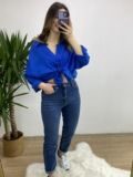 Mavi Zara Likralı Mom jean