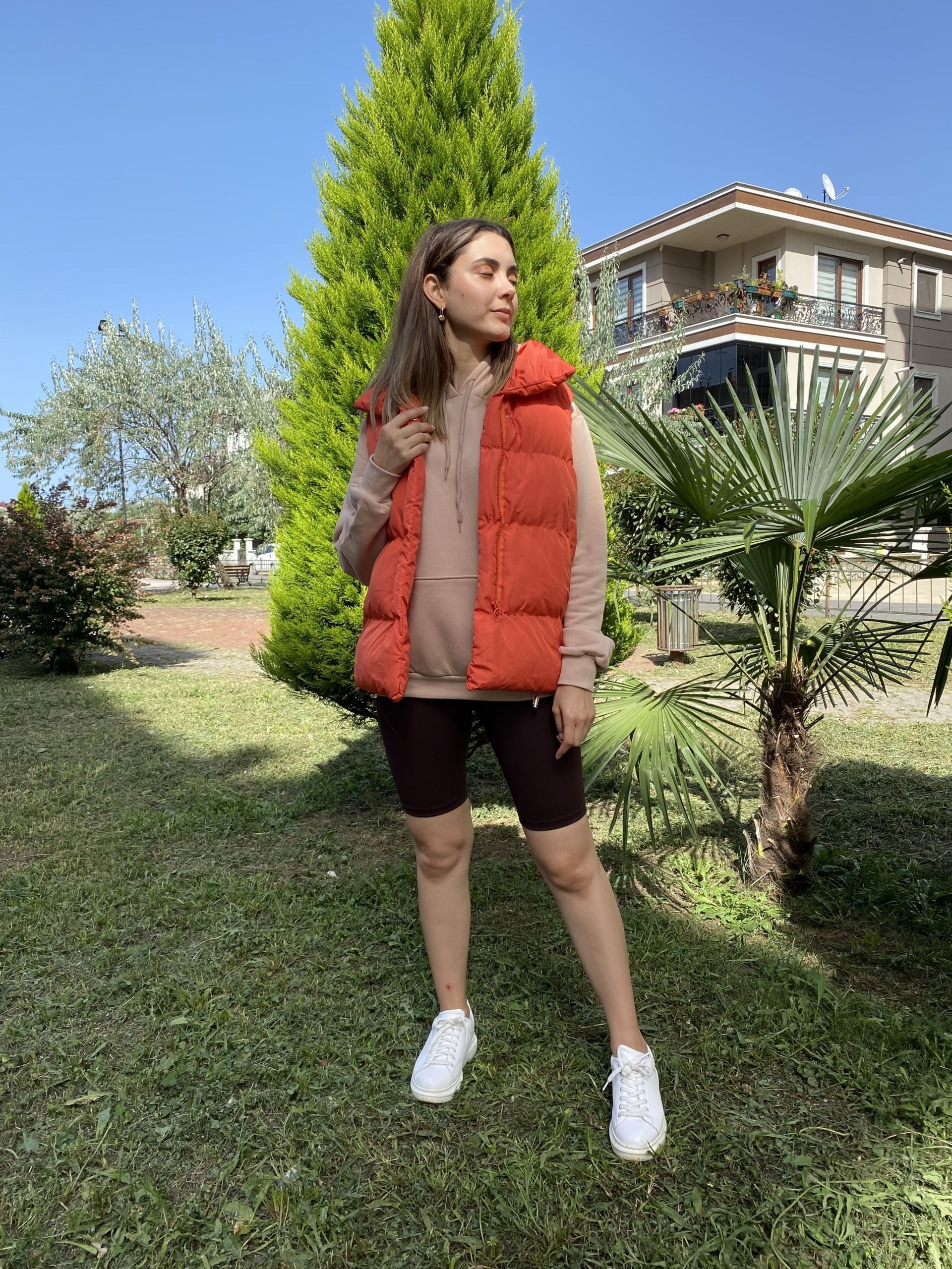 Turuncu Oversize Şişme Yelek - Görsel 2