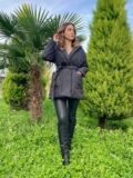 Siyah Belden Bağlamalı Mont