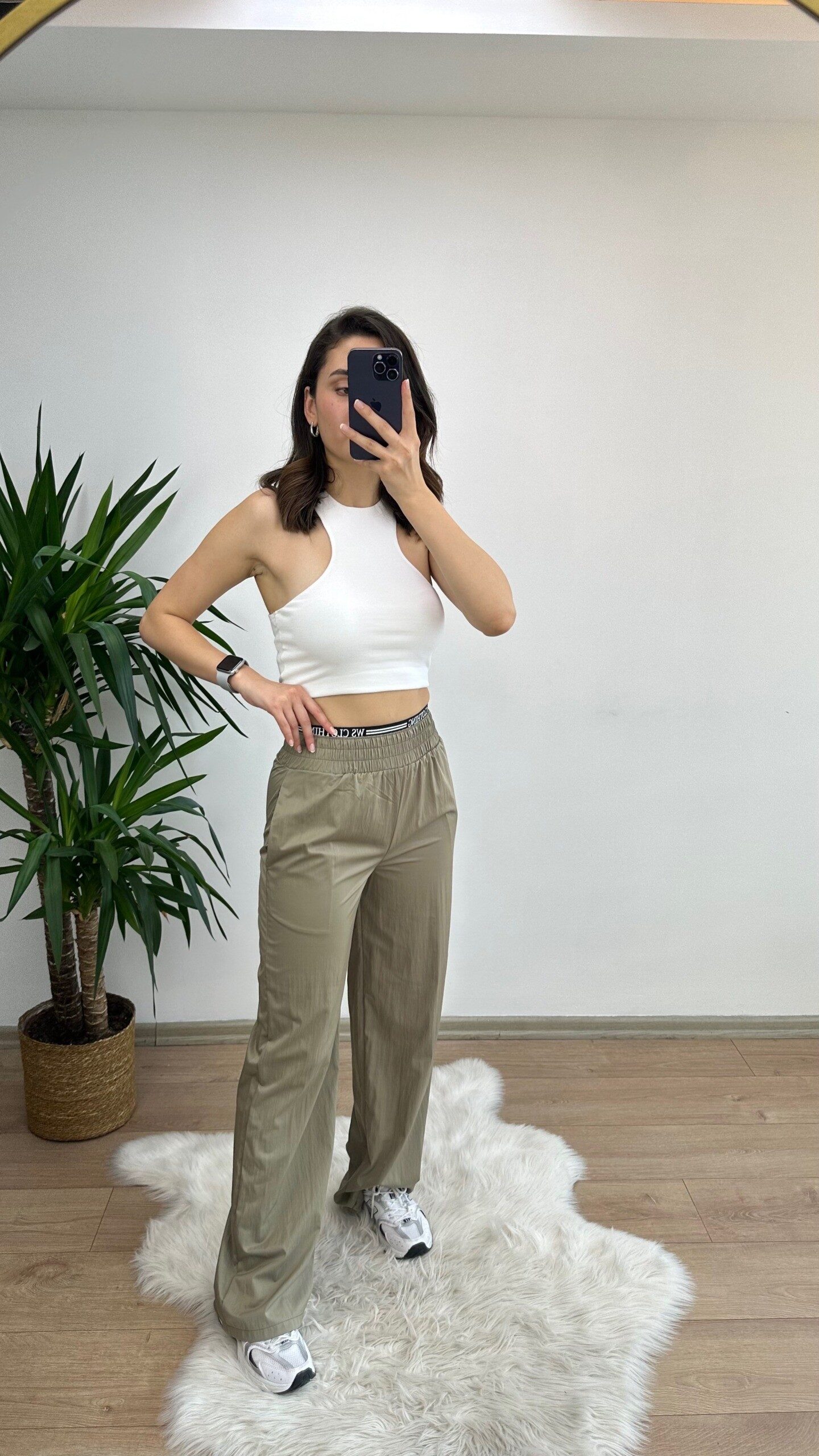 Yeşil Bel Detay Paraşüt Pantolon - Görsel 4
