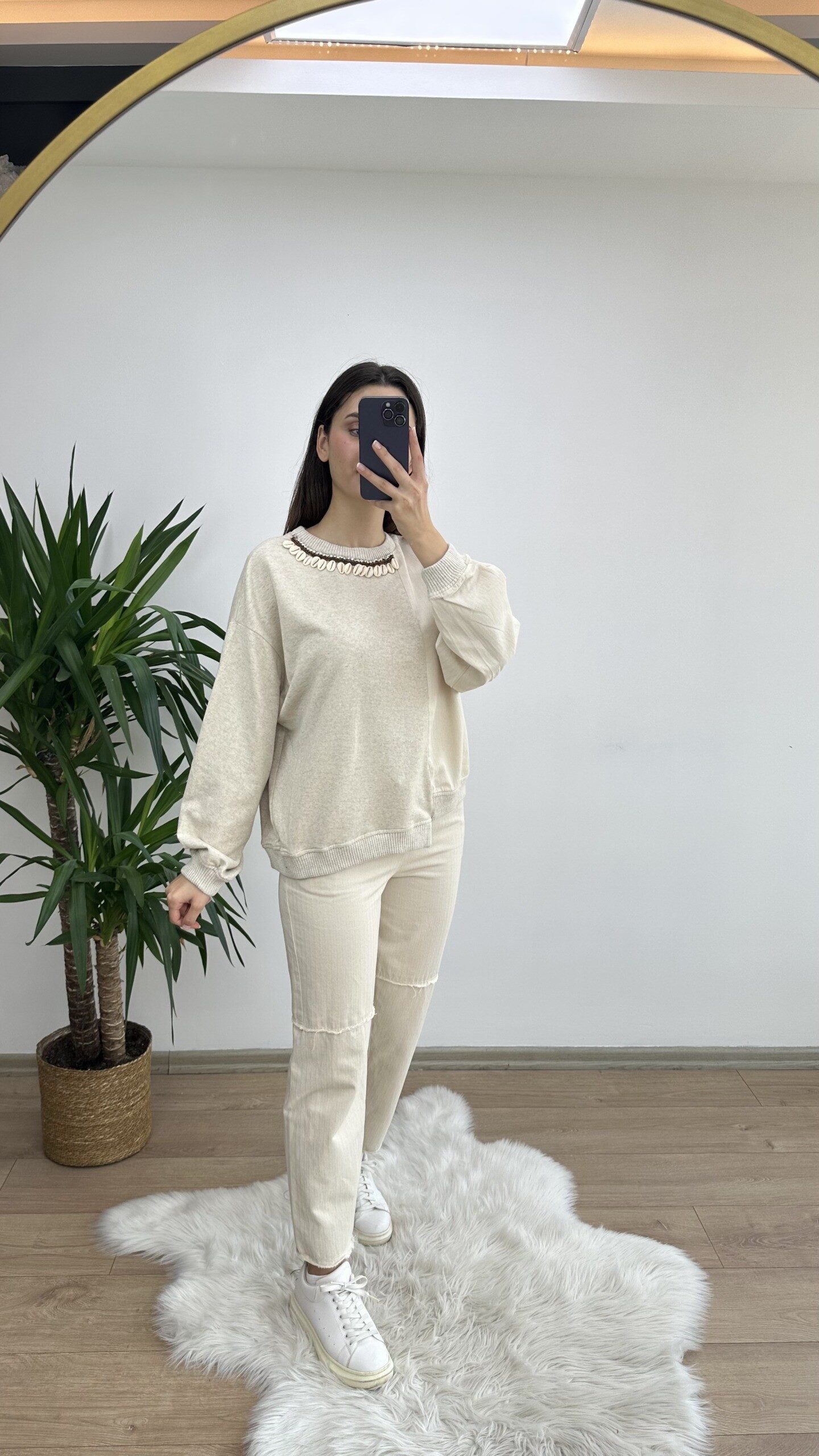 Deniz Kabuğu Detay Premium Sweat