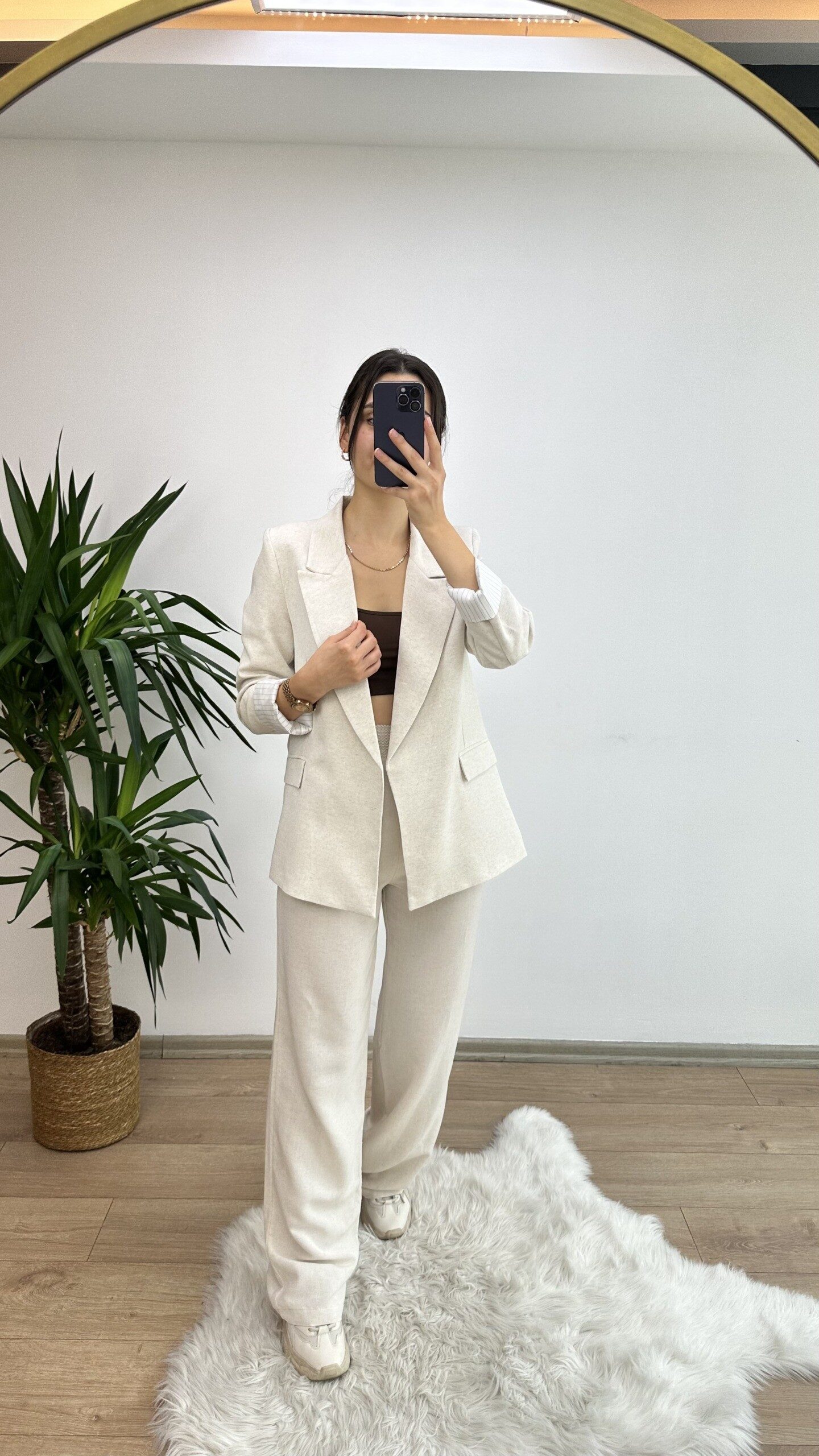 Taş Keten Blazer Ceket - Görsel 2