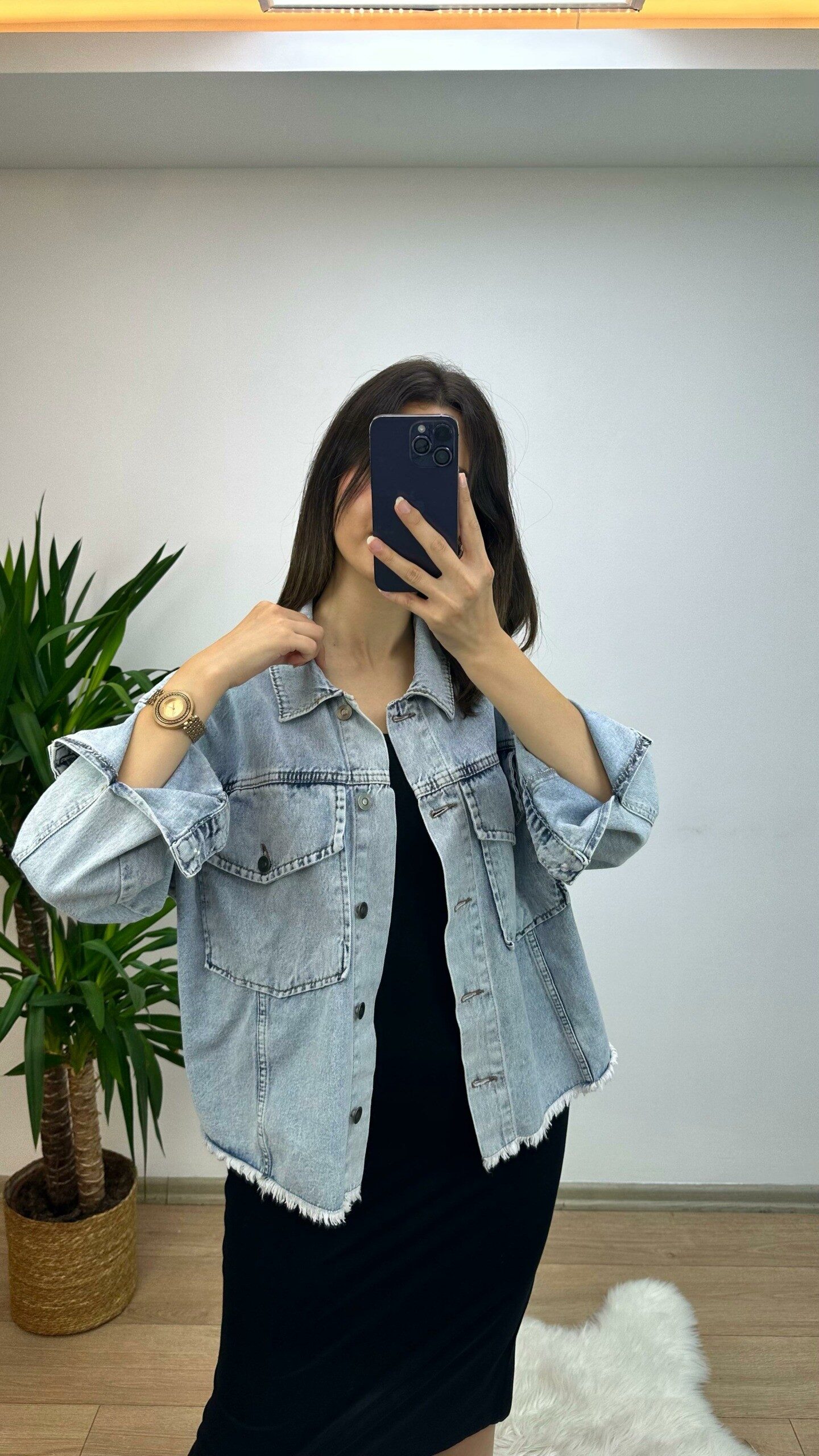 Rahat Kesim Denim Ceket - Görsel 2