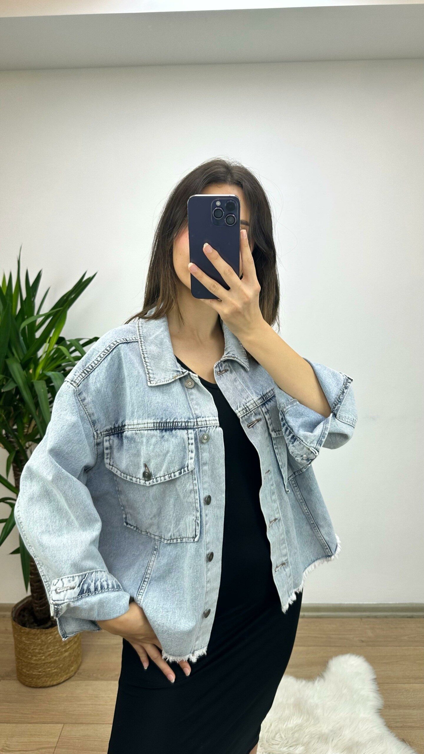Rahat Kesim Denim Ceket - Görsel 3