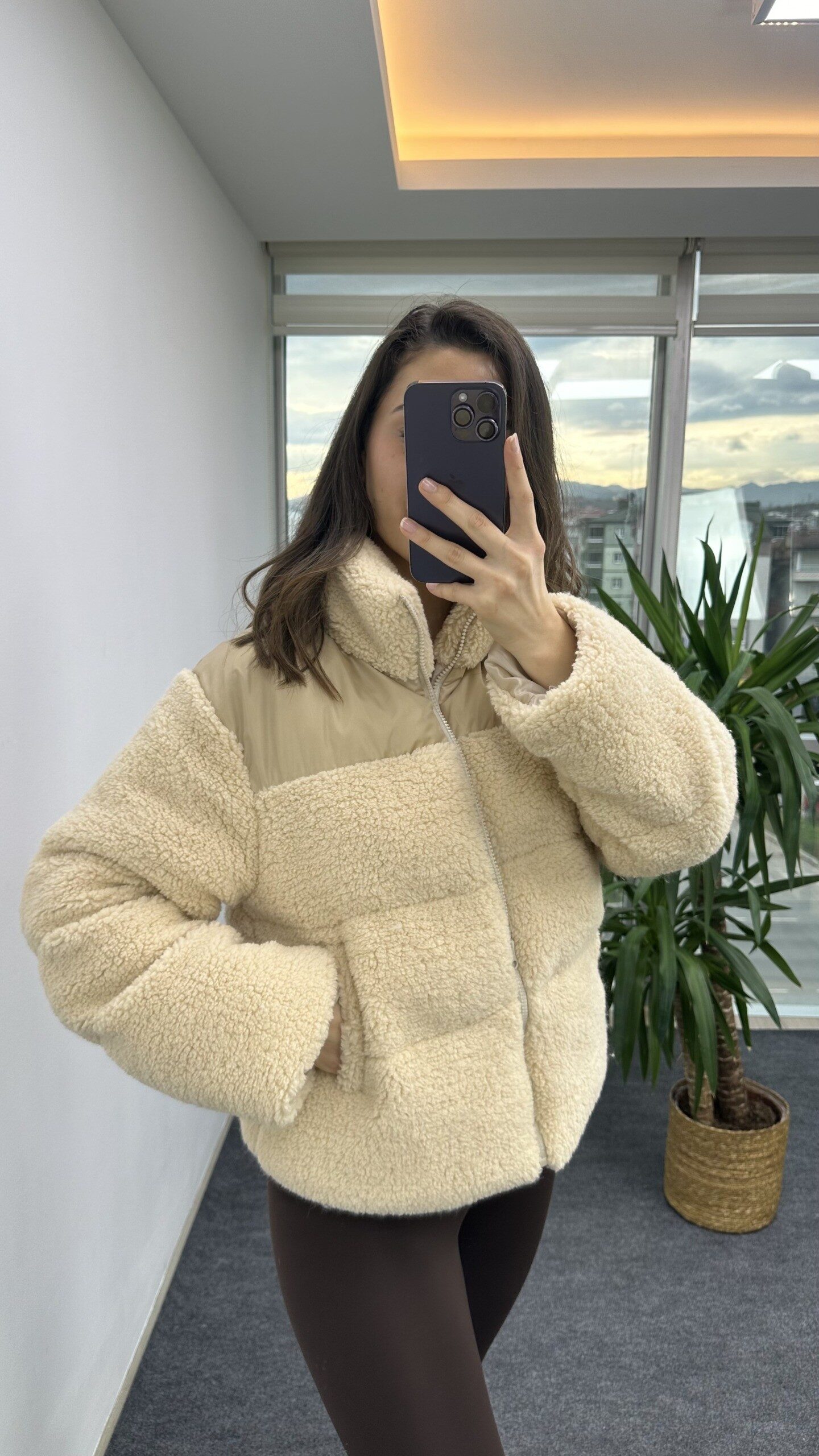 Bej Boğumlu Teddy Mont - Görsel 2