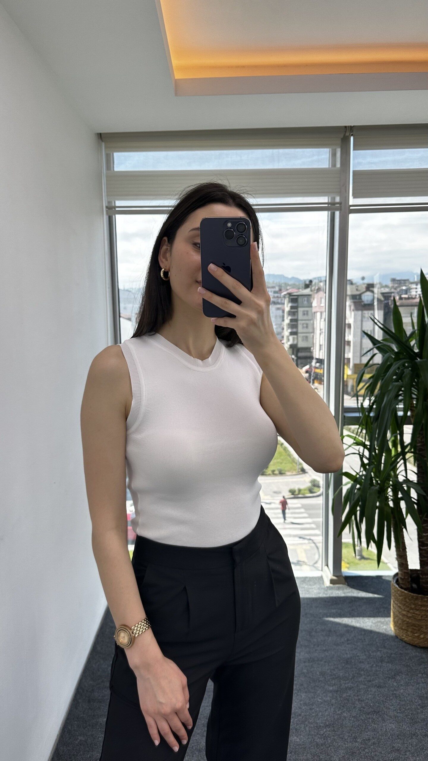 Beyaz Halter Yaka Atlet - Görsel 4